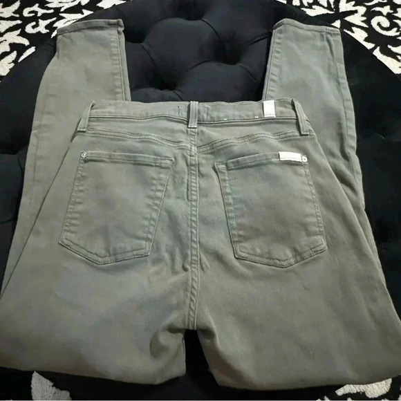 Seven for All Mankind Skinny Jeans 27 Soft & Stretchy Olive Army Green Preppy - Picture 7 of 14